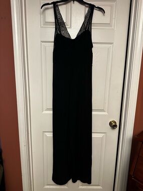 Trixxi Black Lace Trim Sleeveless Wide Leg Jumpsuit Size XL NWT Formal